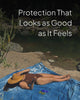Demonstration of applying salt+blue BODY sunscreen